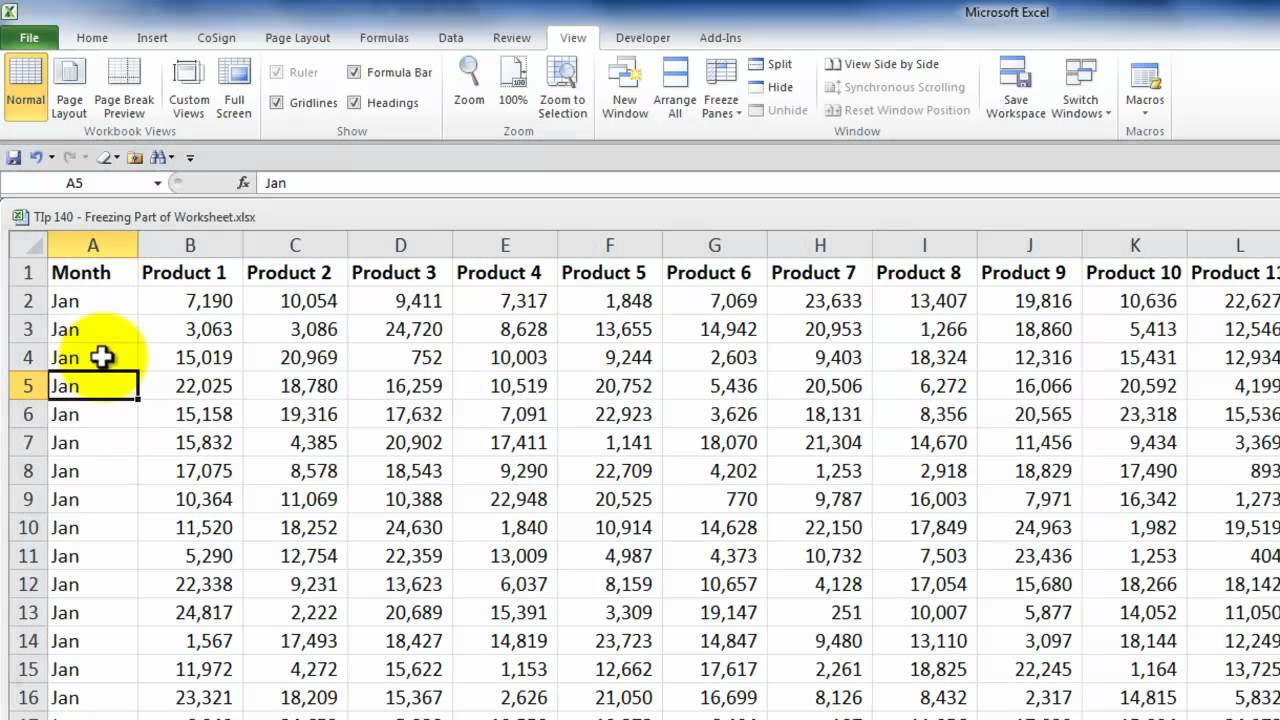 Freeze First Two Rows In Excel